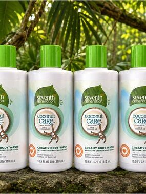 Seventh Generation Coconut Care Creamy Body Wash 10.5 oz – Lot of 4